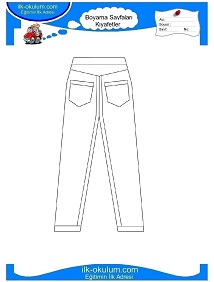 Çocuklar İçin Pantolon Boyama Sayfaları 